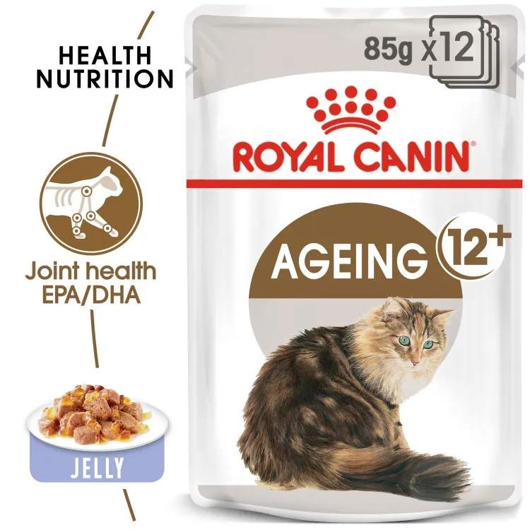 feline health nutrition ageing 12+ jelly (wet food pouch) 85 gr