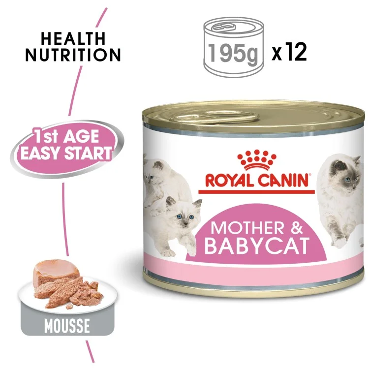 feline health nutrition mother & babycat mousse (wet food can) 195 g