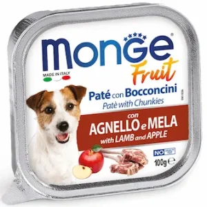 monge canine pate with chunkies lamb and apple 100 gr