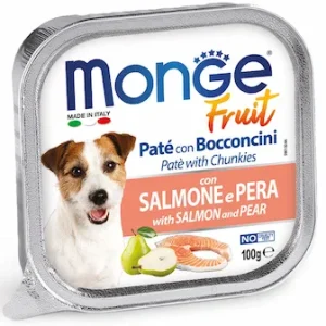 monge canine pate with chunkies salmon and pear 100 gr