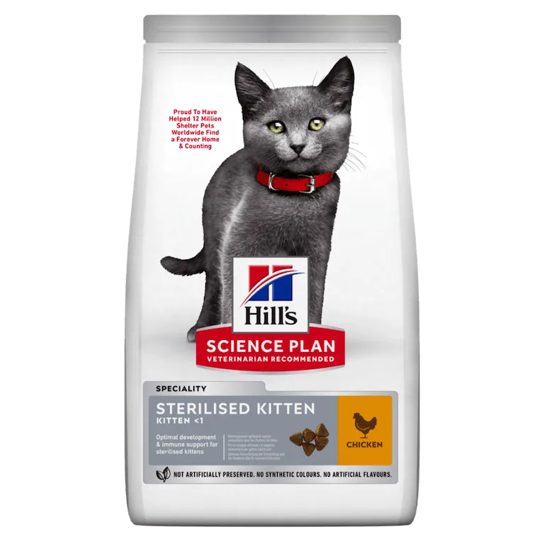 hill’s science plan sterilised kitten food with chicken 1.5kg