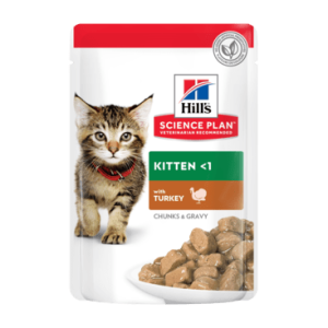 hill’s science plan tender chunks in gravy kitten turkey pouches 85g