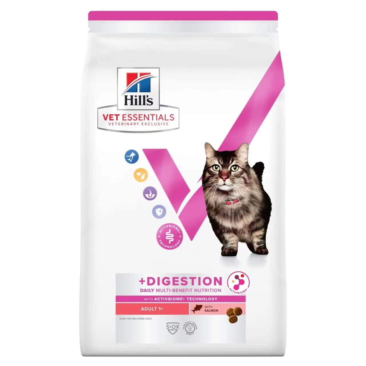 hill’s vet essentials multi benefit + digestion adult cat dry food with salmon 1.5kg
