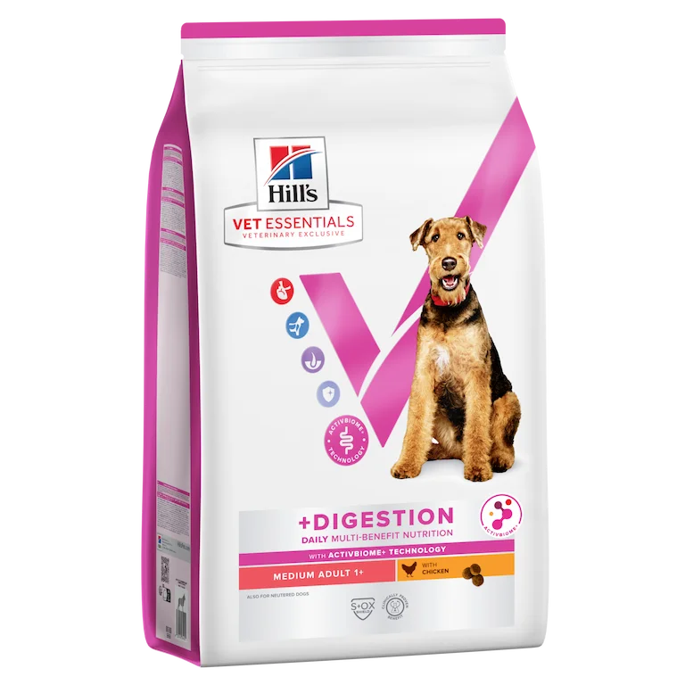 hill’s vet essentials multi benefit + digestion adult medium breed dog dry food with chicken 2 – 10 kg