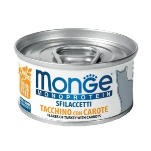 monge feline natural superpremium monoprotein flakes turkey with carrots 80 g