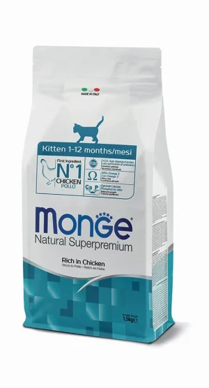 monge feline natural superpremium kitten rich in chicken 1.5 kg
