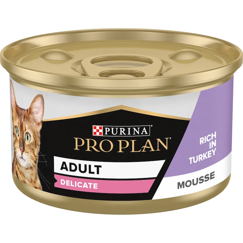 purina pro plan adult delicate digestion wet cat food mousse rich in turkey 85 g