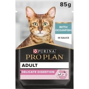 purina pro plan delicate digestion wet cat food with oceanfish grilled in gravy 85g