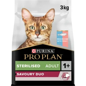 purina pro plan sterilised adult savory duo rich in cod with trout