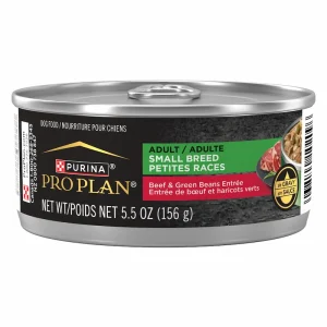 pro plan adult small breed beef and green beans entree in gravy wet dog food 156 g
