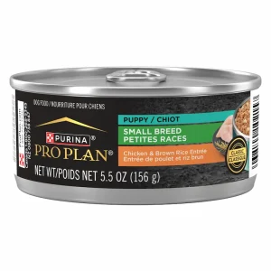 purina pro plan puppy small breed chicken & brown rice entrée wet dog food 156 g